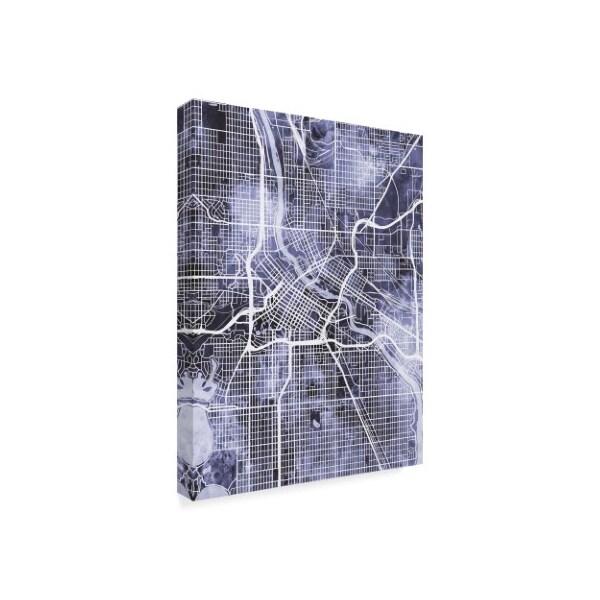 Michael Tompsett 'Minneapolis Minnesota City Map Blue' Canvas Art,18x24